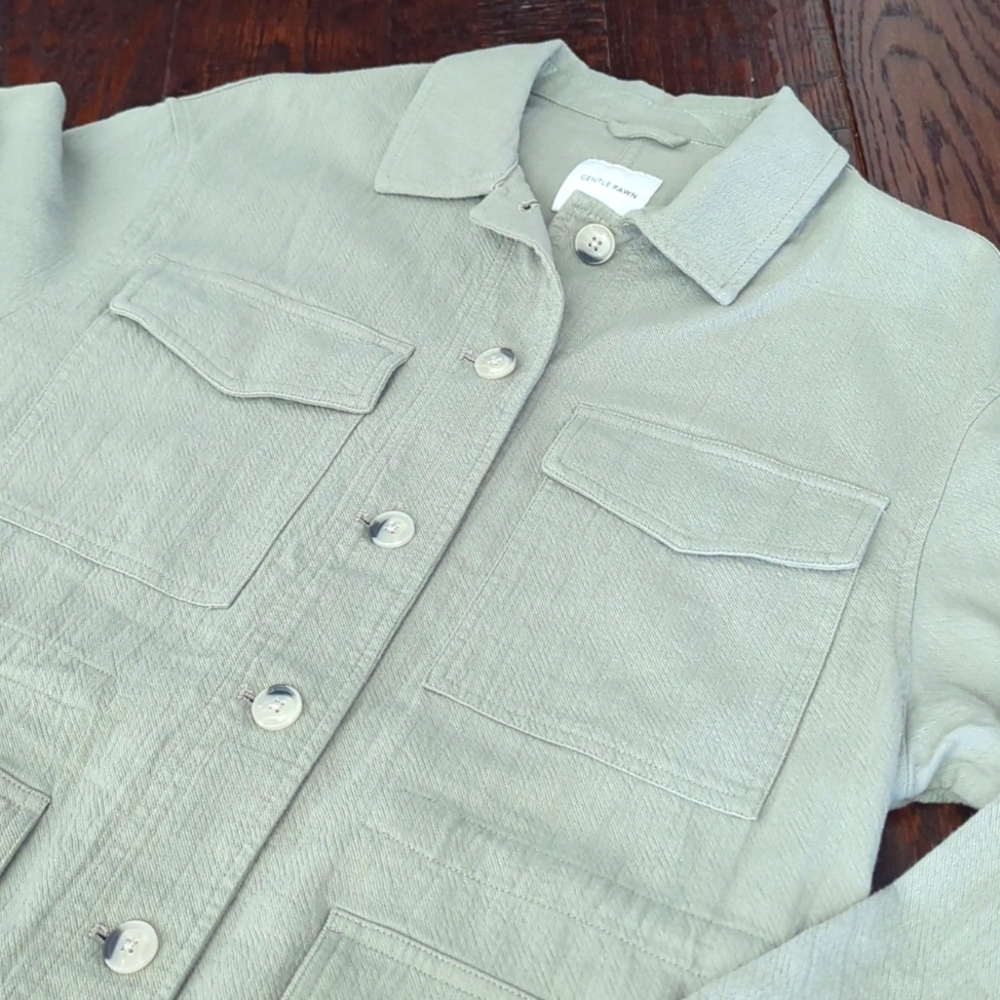 GENTLE FAWN I NWOT Light Aloe Olive Green Daria Shacket Utility Anorak Jacket, S